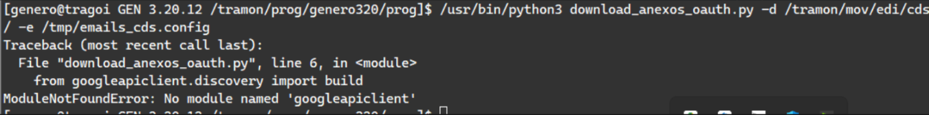 script python EDI erro